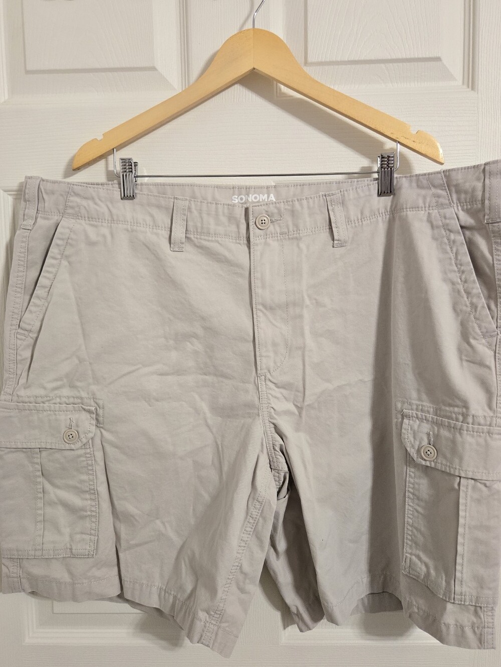 Sonoma Men's Light Khaki Cargo Cotton Shorts Size 46